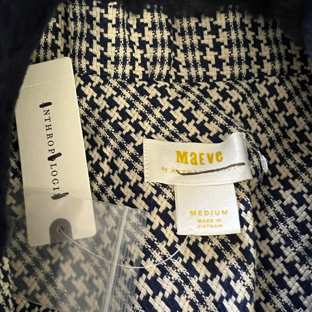 Anthropologie Maeve Tweed Faux Fur-Collar Jacket NWT - Picture 6 of 12